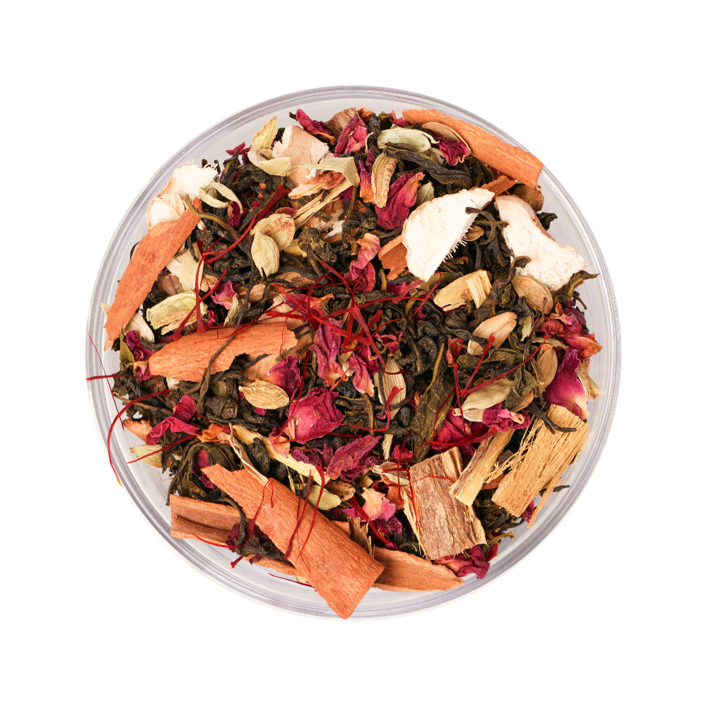 Kashmiri Kahwa Tea With Green Tea & Saffron Leafs